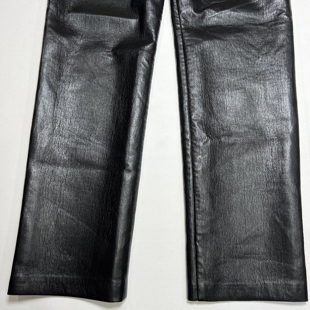 Aritzia Wilfred Melina Vegan Leather Pant SIZE 2 Black High Waist Straight Leg - Picture 10 of 12